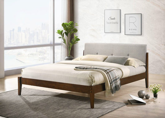 Stella Bed | Elegant Upholstered Headboard with Solid Wood Frame – Available in Single to Queen Sizes