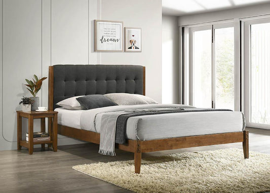 Lillian Bed | Tufted Fabric Bed with Wooden Frame – Single to Queen Sizes