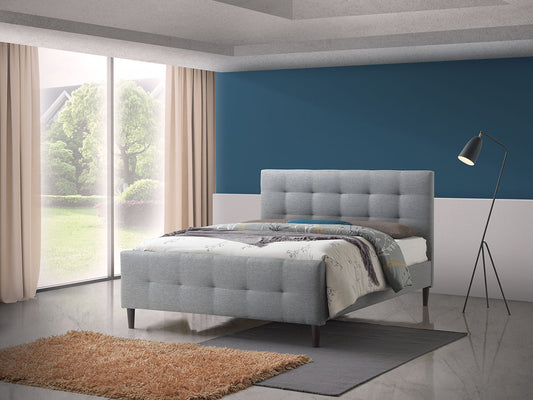 Kattie Bed | Tufted Fabric Queen Bed with Clean Modern Lines