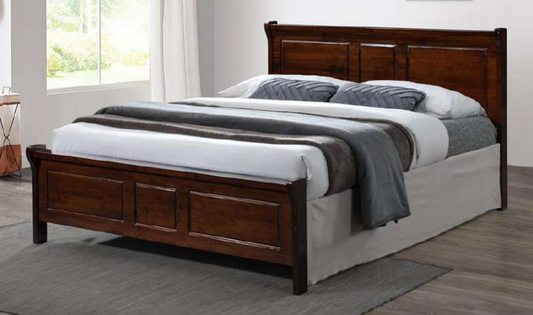 Julieta Modern Bed Frame | Premium Hardwood in Warm Walnut Finish, Multiple Sizes