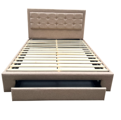 Madison Bed | Fabric Upholstered Queen Frame 60"x75" in Caramel Brown