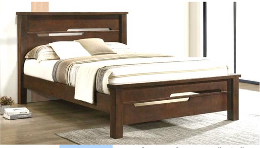 Nikki Bed | Sleek Wooden Bedframe with Metal Accent Strips