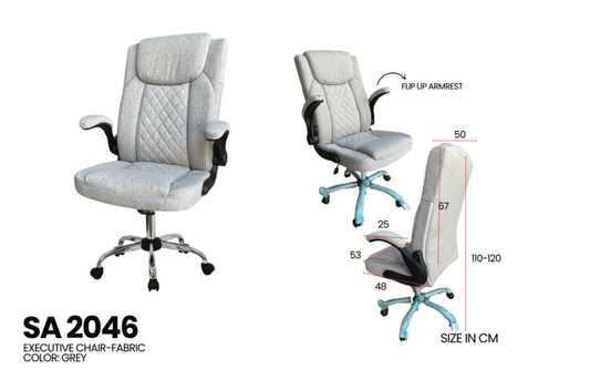 Evo Executive Chair – Premium Fabric Office Chair (Grey)