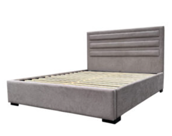 Gabby Bed | Fabric Upholstered Queen Frame 60"x75" with 2 Side Drawers in Warm Gray