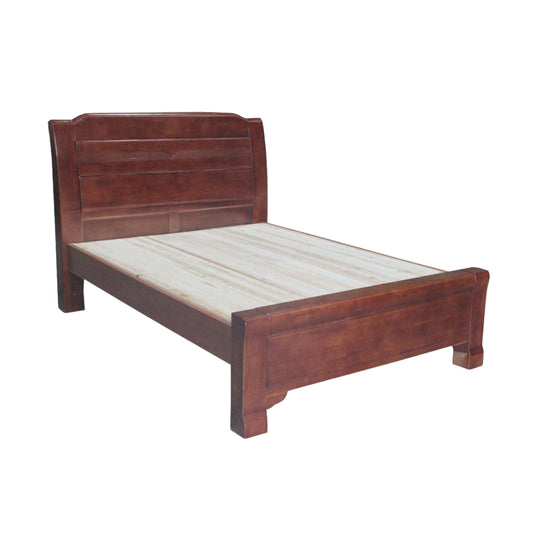 Tiffany Bed | Solid Asian Oak Wood Queen Frame 60"x75" in Walnut Finish