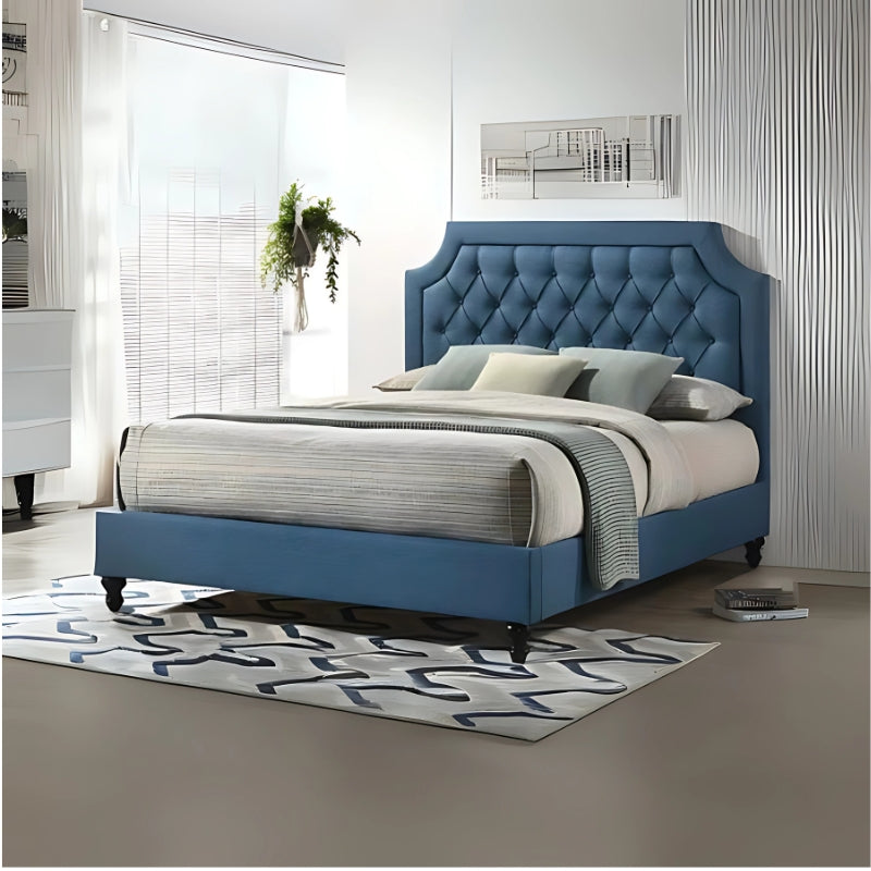 Jhoen Bed | Tufted Queen Bed with Royal-Inspired Headboard
