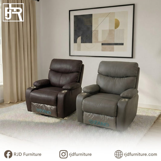 Zano Reclining Chair | Multi Angle Adjustable Design with Plush Cushioning, Built in Coffee Holder and Side Pocket