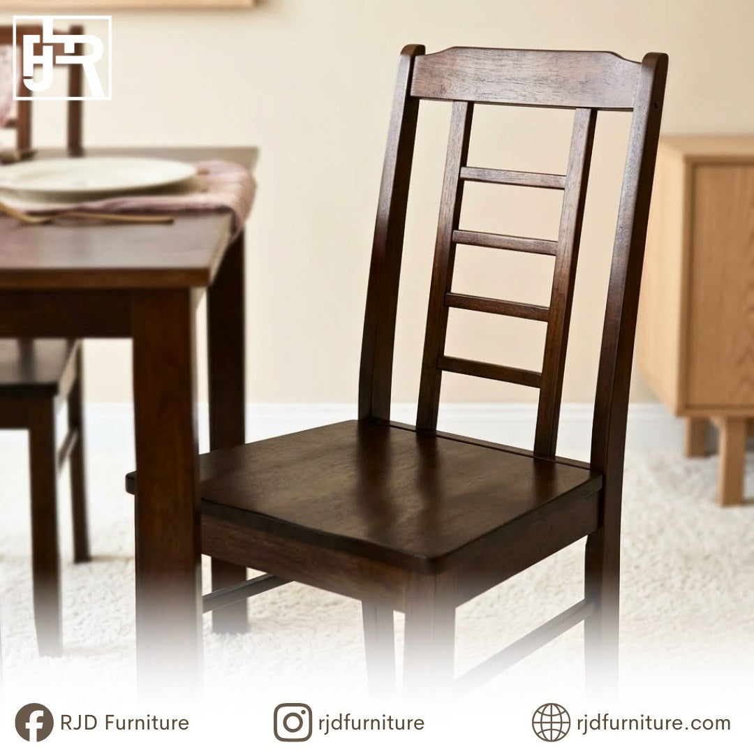 LILLIAN 6-Seater Dining Set | Solid Mahogany Wood Dining Set with Timeless Natural Finish