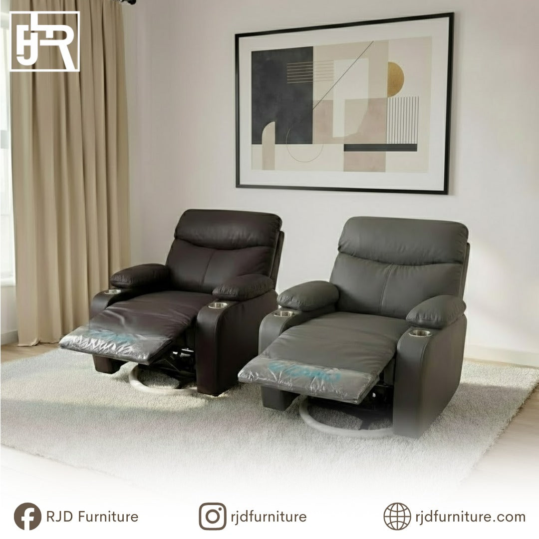 Zano Reclining Chair | Multi Angle Adjustable Design with Plush Cushioning, Built in Coffee Holder and Side Pocket